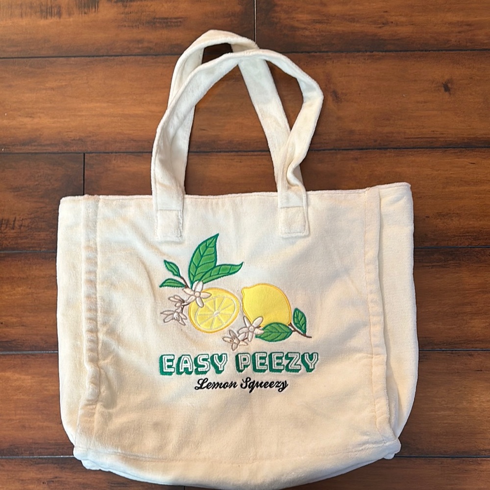 H&M White Tote Bag with Lemon Design *Read Description